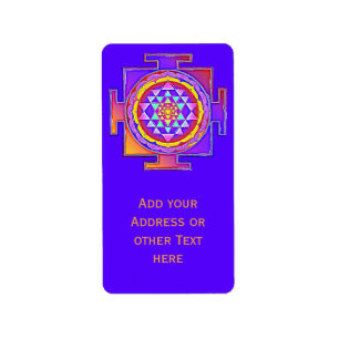 Etiqueta Sri Yantra - Diseño de símbolo del hinduismo 1