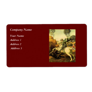 Etiqueta "St. George and the Dragon" de Raphael (alrededor