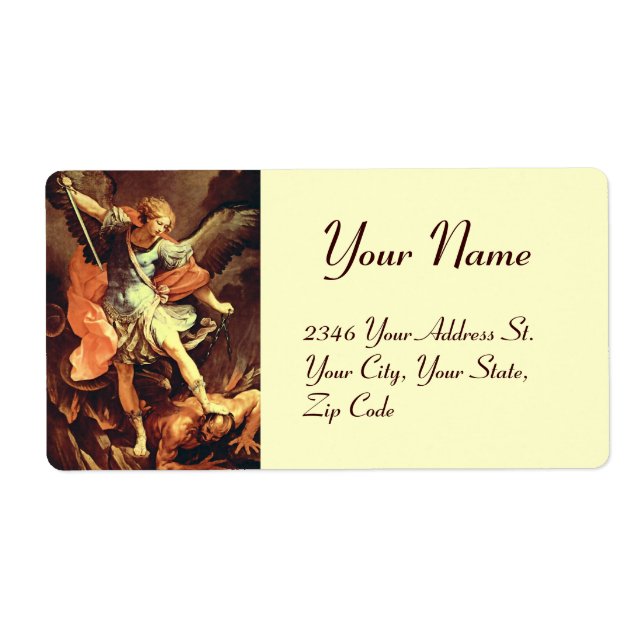 Etiqueta St. Michael el Archangel (Frente)