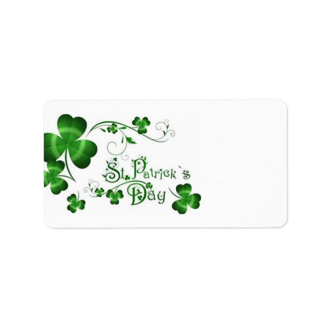 Etiqueta St. Patricks Day Clover (Frente)