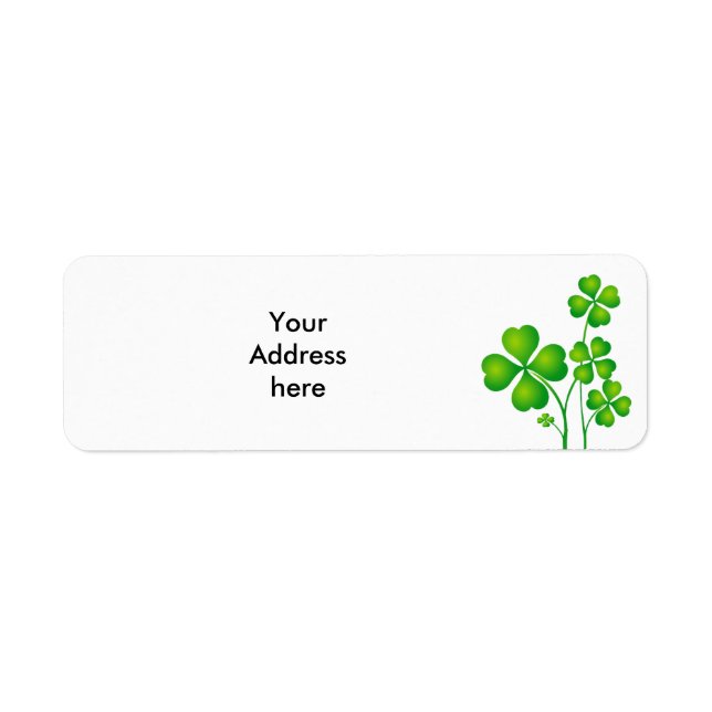 Etiqueta St. Patrick's Day Clover + tus ideas (Frente)