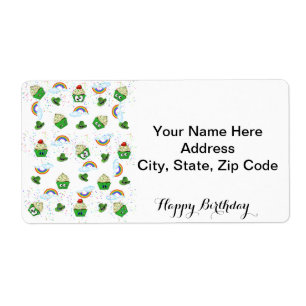 Etiqueta St. Patrick's Day Labels Happy Birthday Cupcakes