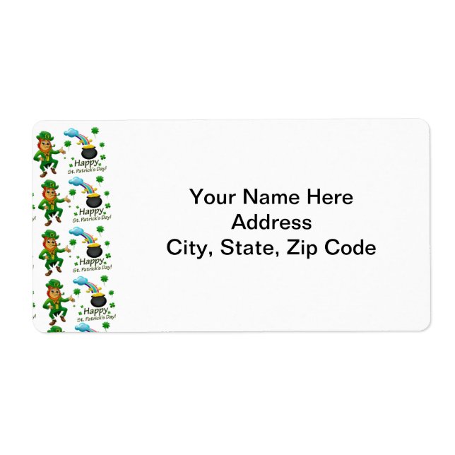 Etiqueta St. Patrick's Day Labels Leprechaun (Frente)
