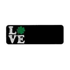 Etiqueta St Patrick's Day LOVE Shamrock Irish