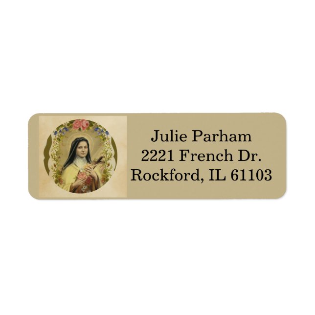 Etiqueta St. Therese la flor pequeña (Frente)