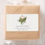 Etiqueta Star Ornament Pine Fauna Merry Christmas Address<br><div class="desc">Si necesitas más personalización,  por favor,  no dudes en enviarme un mensaje a yellowfebstudio@gmail.com.</div>