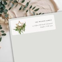 Star Ornament Pine Fauna Merry Christmas Address
