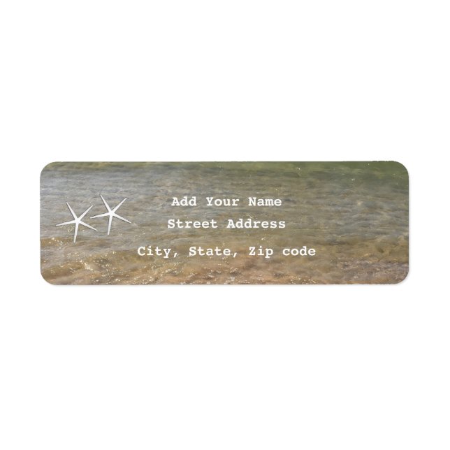Etiqueta Starfish Beach Ocean Nautical Custom Bodas (Frente)