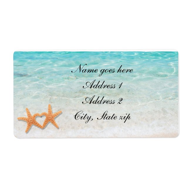 Etiqueta Starfish Love Beach Ocean & Sand Wedding Labels (Frente)