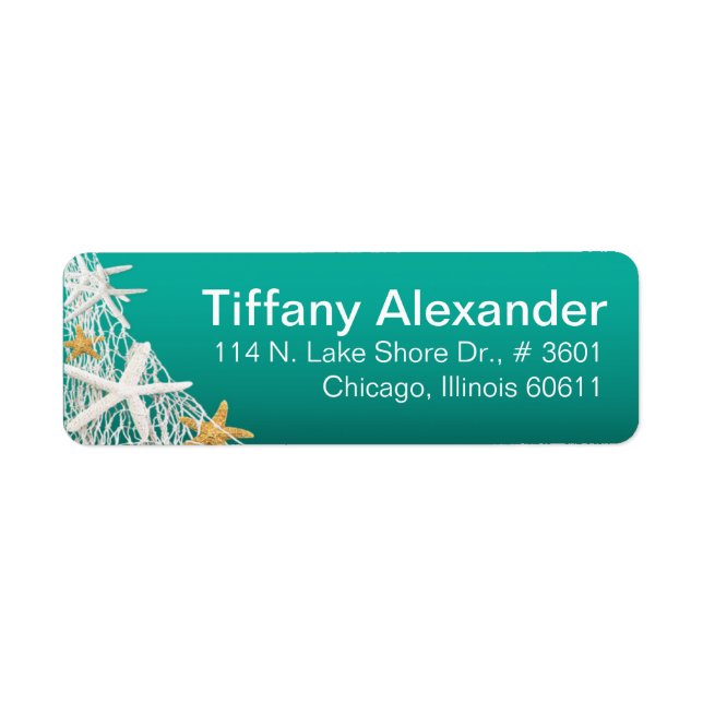 Etiqueta Starfish Netting Beach | aqua (Frente)