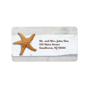 Etiqueta Starfish Rustic Beach Board Nautical