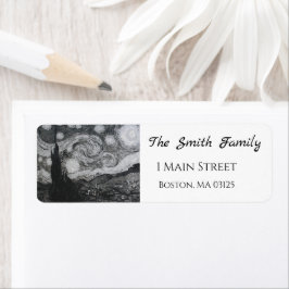 Etiqueta Starry Night I Vincent Van Gogh Return Address