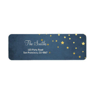Etiqueta Stars Moon Address Labels Gold Baby Ducha Galaxy