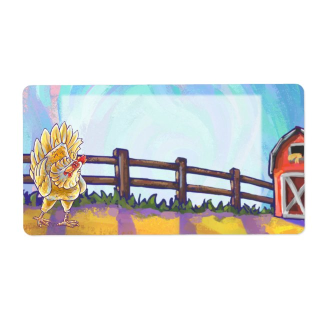 Etiqueta Stationery de pollo (Frente)