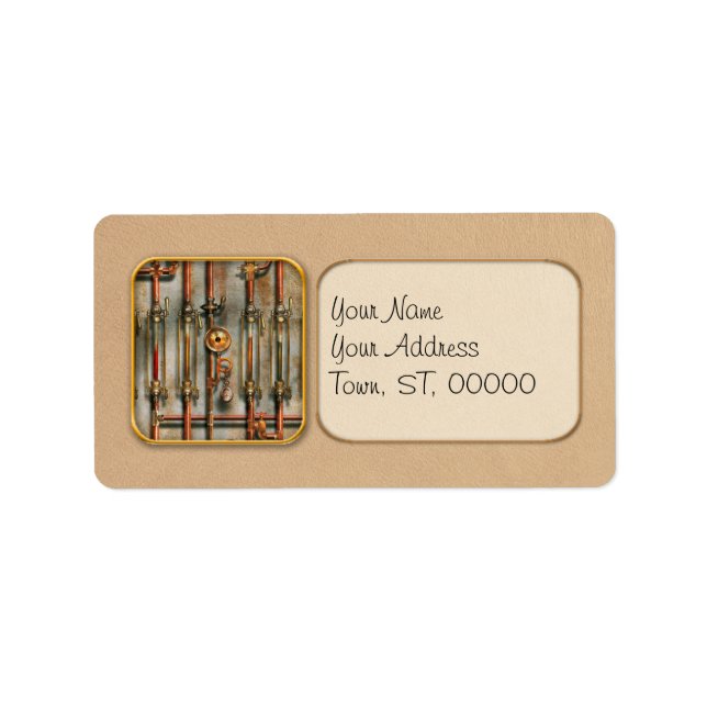 Etiqueta Steampunk - El colector de lubricación (Frente)