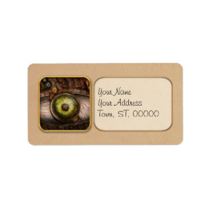 Etiqueta Steampunk - Espeluznante - Ojo en la tecnología