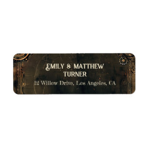 Etiqueta Steampunk Noir Affair Boda