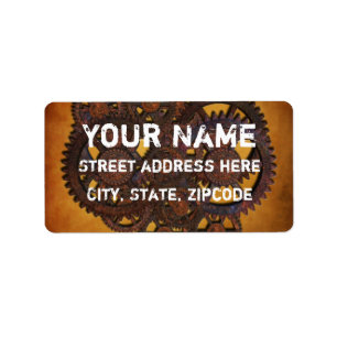 Etiqueta Steampunk Rusty Gears