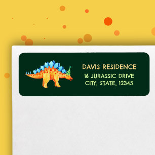 Etiqueta Stegosaurus Dinosaur Boys Nacimiento