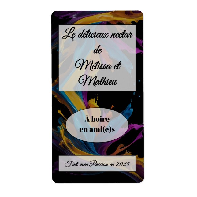 Etiqueta Sticker a bouteille de vin (Frente)