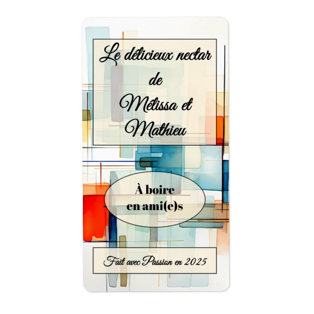 Etiqueta Sticker a bouteille de vin (Frente)