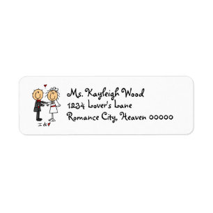 Etiqueta StickFigura Bride y Groom