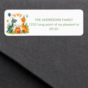 Etiqueta "Stomp On Over Dinosaur Birday Party