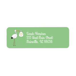 Etiqueta Stork Baby Shower Green