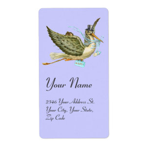 Etiqueta STORK BOY BABY SHOWER , Blue White