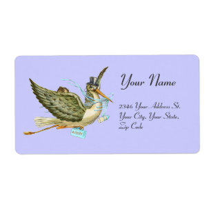 Etiqueta STORK BOY BABY SHOWER , Blue White