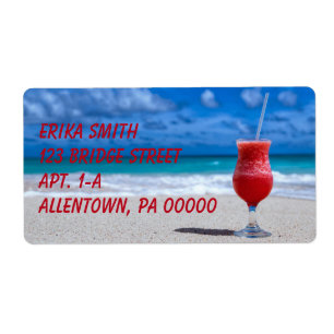 Etiqueta Strawberry Daiquiri Tropical Punch Caribbean Beach