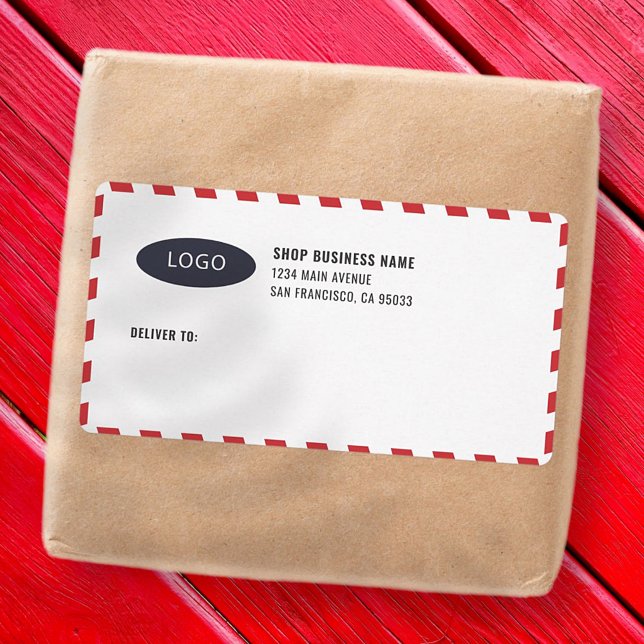 Etiqueta Stripes Business Logo Mailing Shipping Labels (Subido por el creador)