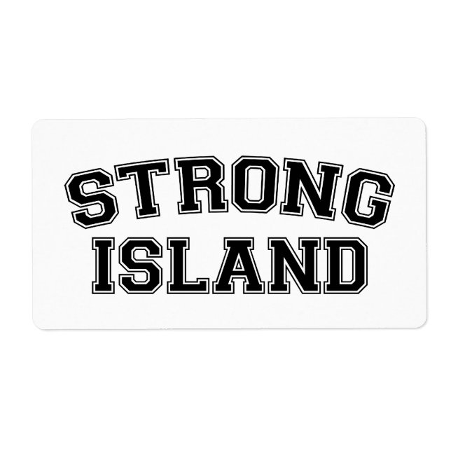 Etiqueta Strong Island, NYC, EE.UU. (Frente)