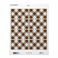 Stuart / Stewart tartan blanco rojo platillo verde