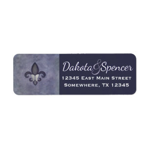 Etiqueta Stubborn Purple Fleur de Lis Silver Butfly