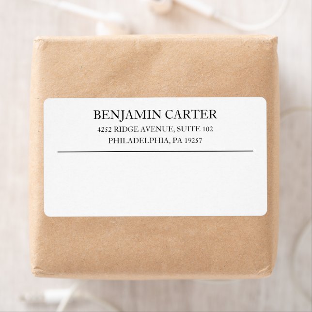 Etiqueta Stylish Business Professional Logo Shipping Label (In situ)