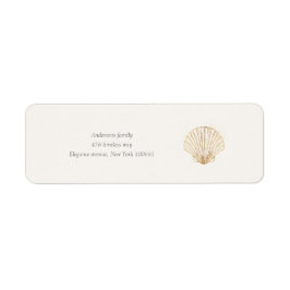 Etiqueta Stylish Coastal Seashell Wedding Address Label