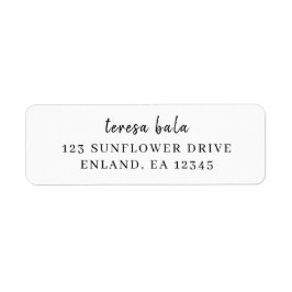 Etiqueta Stylish Minimal White Script Design