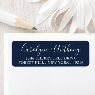 Etiqueta Stylish Script Custom Name & Address