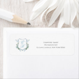 Etiqueta Stylish Wedding Floral Crest Classic Address Label