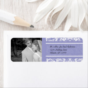 Etiqueta Su Boda fotográfico Vintage Black Damask