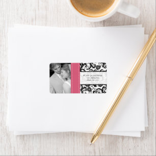 Etiqueta Su Boda fotográfico Vintage Honeysuckle Damask