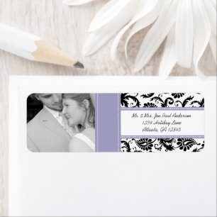 Etiqueta Su Boda fotográfico Vintage Lavender Damask