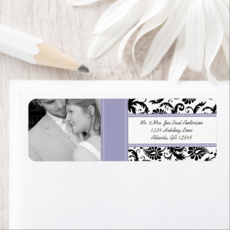 Etiqueta Su Boda fotográfico Vintage Lavender Damask