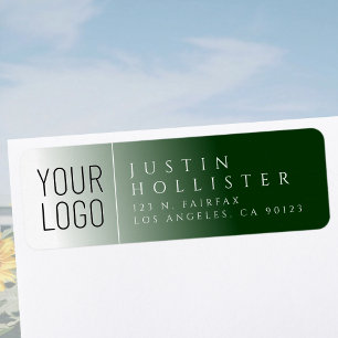 Etiqueta Su logotipo & Blanco & Verde bosque Dirección de d