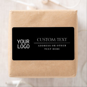 Etiqueta Su logotipo   Clásica moderna en blanco y negro