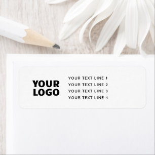 Etiqueta SU LOGOTIPO Dirección de devolución blanca simpl