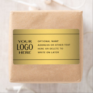Etiqueta SU LOGOTIPO Faux Gold y texto opcional