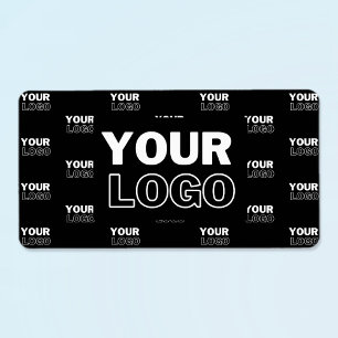 Etiqueta Su logotipo y logotipo repetitivo en segundo plano