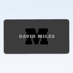 Etiqueta Su nombre o nombre comercial   Gris Masculino Mode